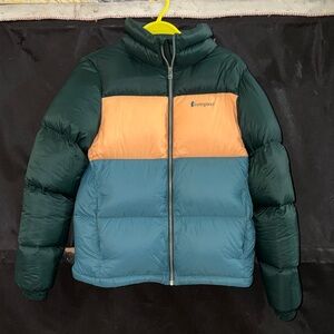 Cotopaxi Multicolor Puffer Jacket - Green, Orange, Teal